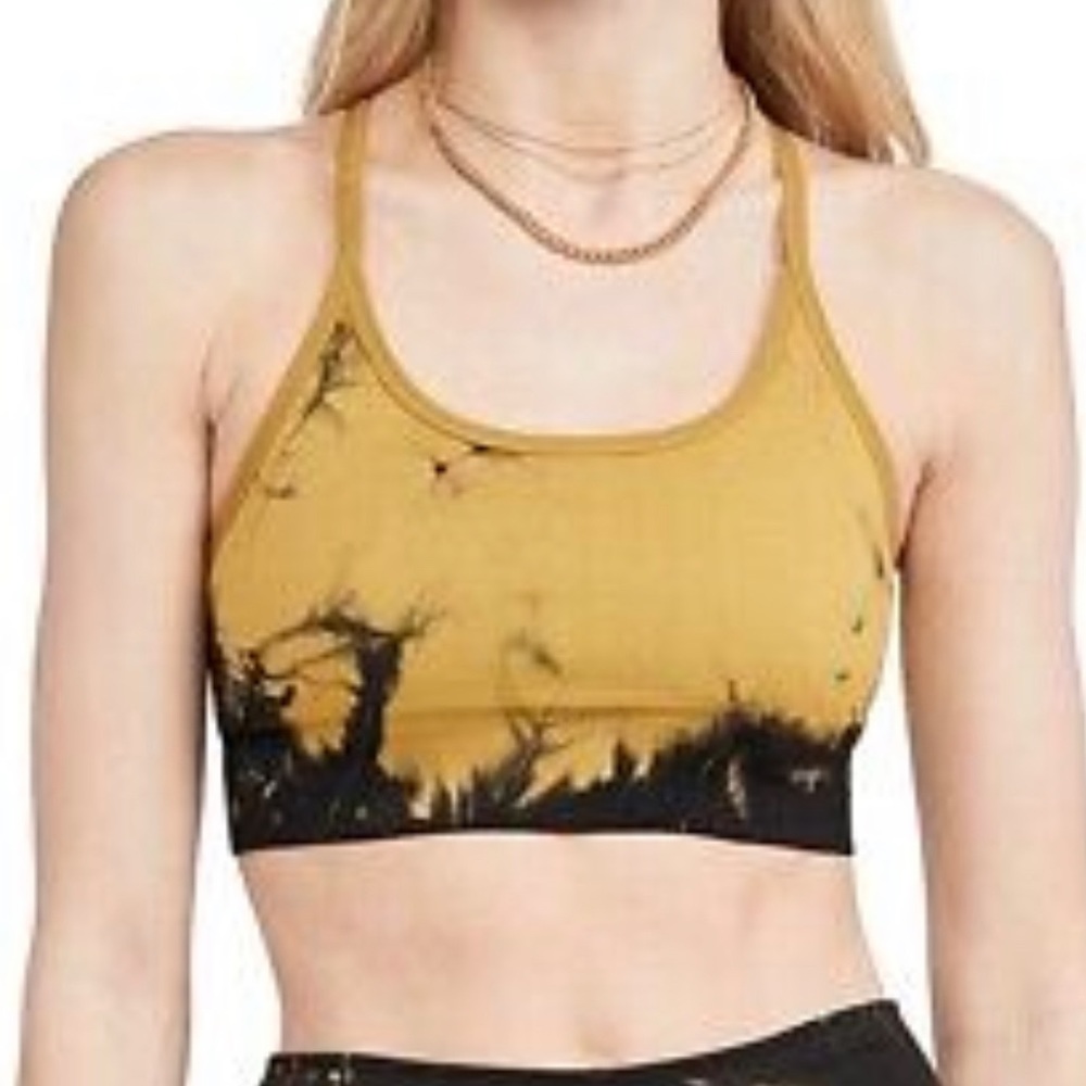NWT Good American Tie Dye Seamless Bra, Golden Olive, 5/6 (in GA sizing)